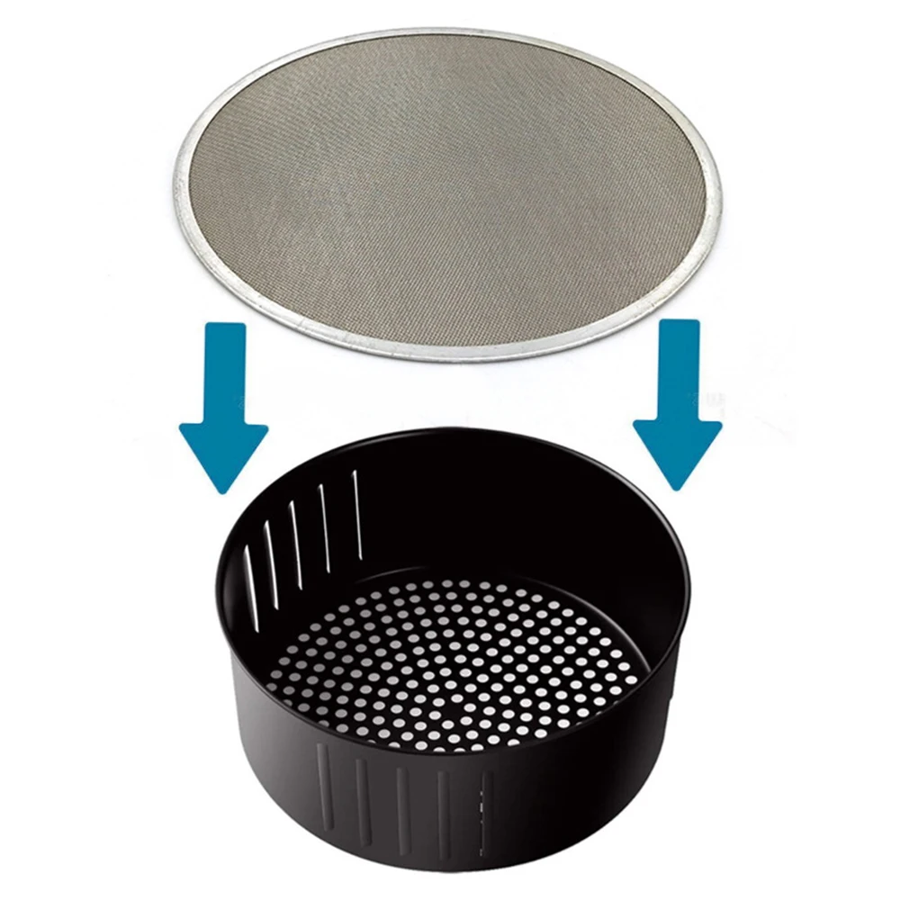 19/21/23/25cm Air Fryer Accessories Stainless Steel Oil Splatter Screen Anti Grease Splash Scald Proof Frying Pan Cover
