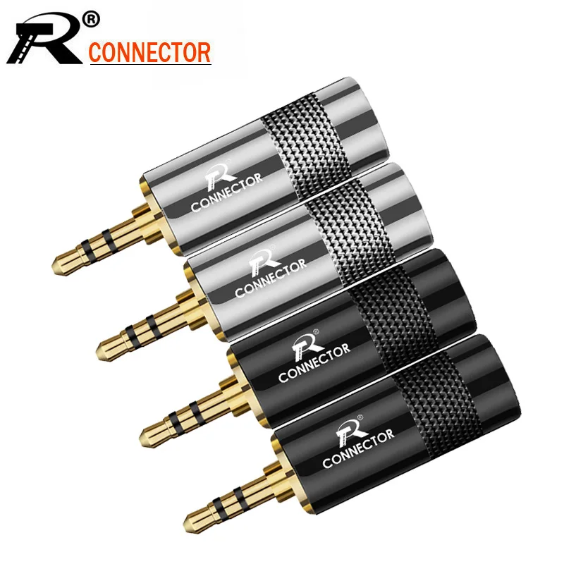 2PCS Jack 3.5MM Connector Stereo 3Poles Gold Plated Male Plug Gunmetal Tube for 8.5MM Audio Earphone Cable DIY | Обустройство дома