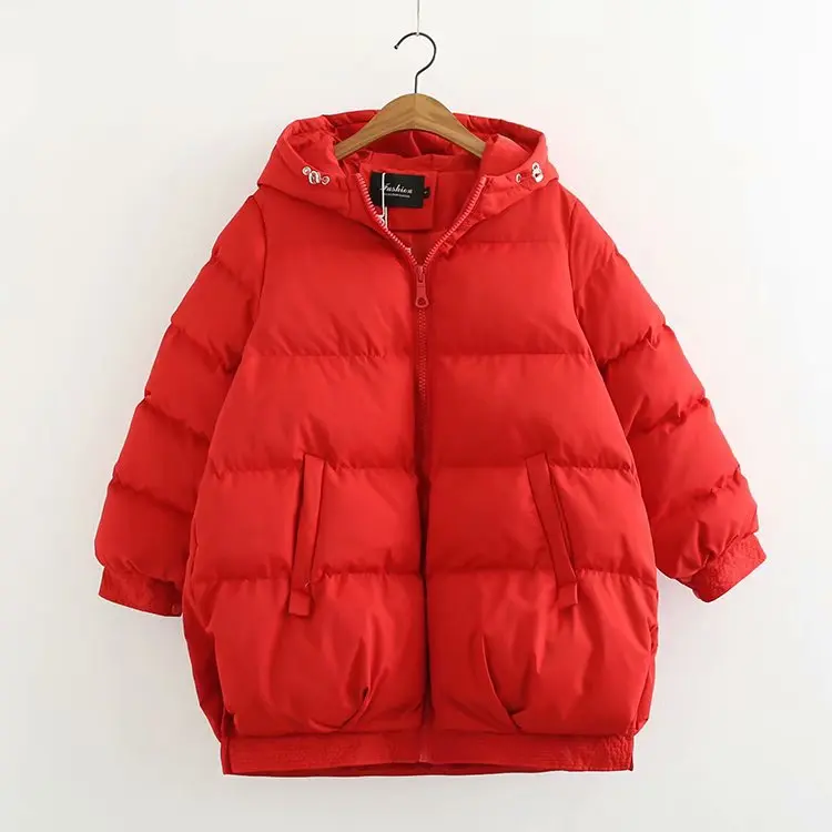 

Cotton-padded Clothes Women's Mid-length 2018 Winter New Style Korean-style Hooded Coat Students Loose-Fit down Coat 014547