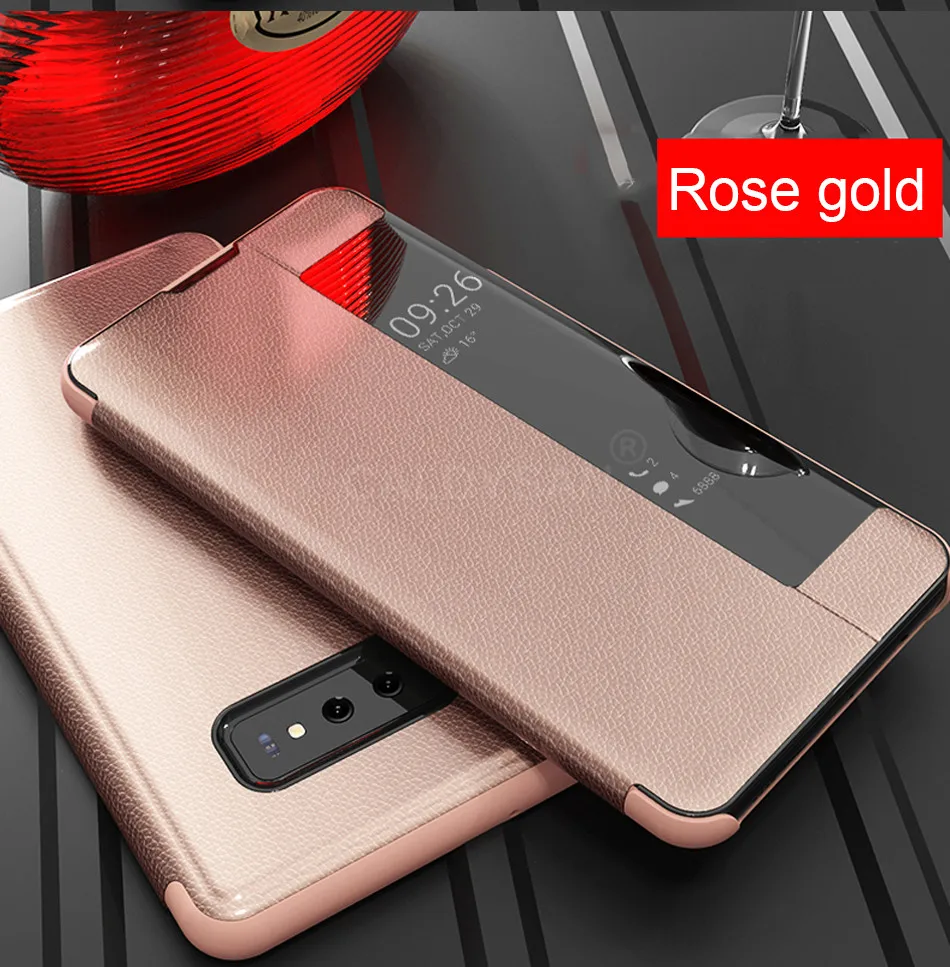 Роскошный кожаный флип-чехол для samsung Galaxy S7Edge S9 S8 S10 Plus, противоударный чехол для телефона A7 Smart View