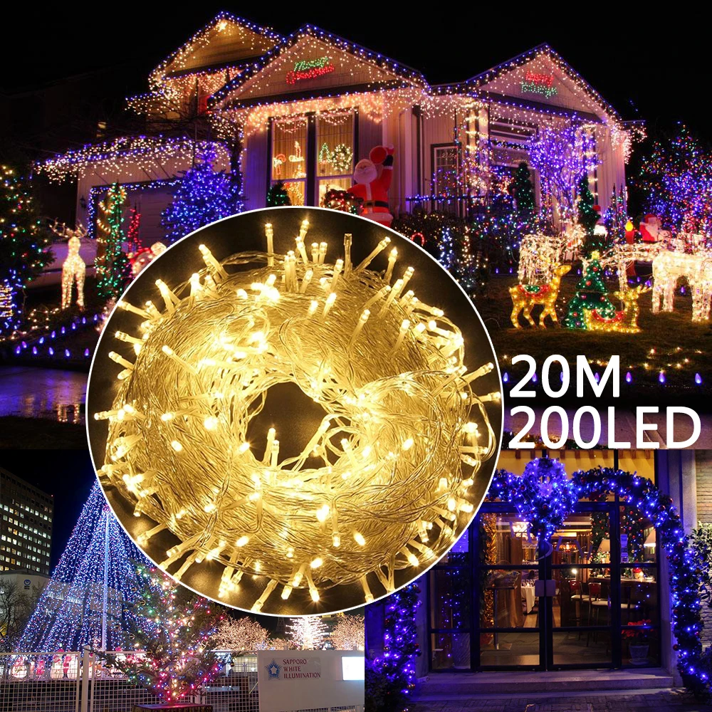 

Sale Fairy LED string light Outdoor Waterproof US Plug Connectable with Tail Plug Wedding Christmas Party Holiday Home Decor D30