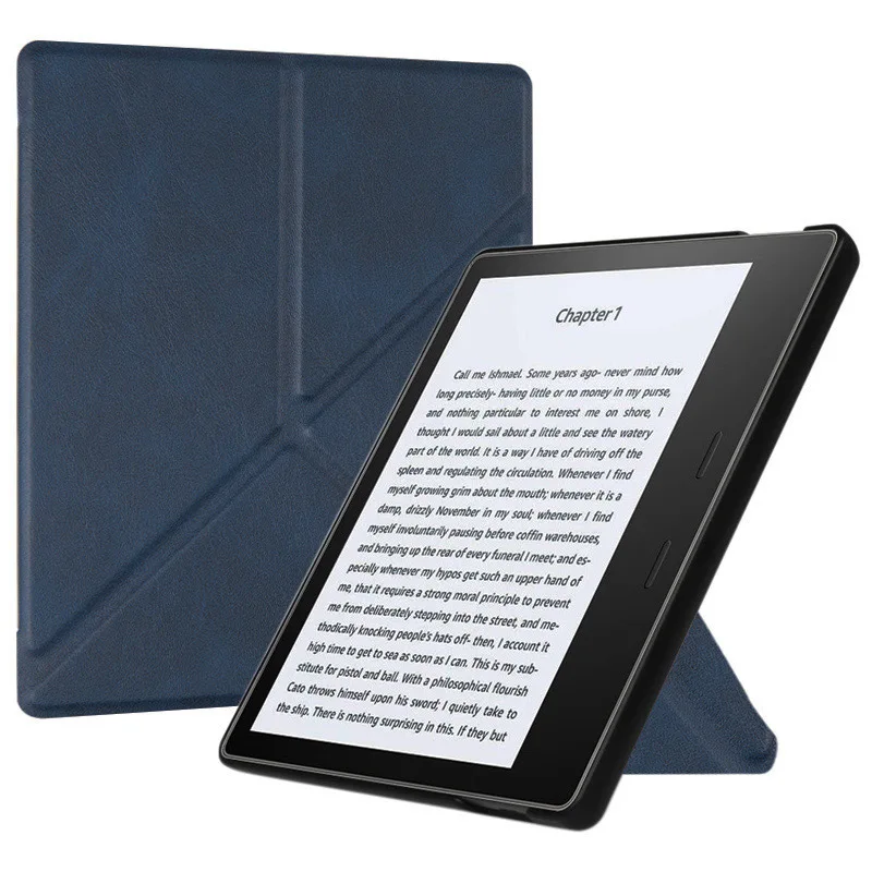 PU leather-Dark blue Чехол для Amazon " Kindle Oasis 2 eReader(9th Generation, только Release)-стоячий оригами Тонкий чехол с функцией автоматического пробуждения/сна - Цвет: PU leather-Dark blue