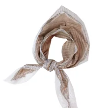 Детский шарф для девочек, модный кружевной клетчатый шарф с принтом, Тонкий удобный шейный платок для осени и зимы