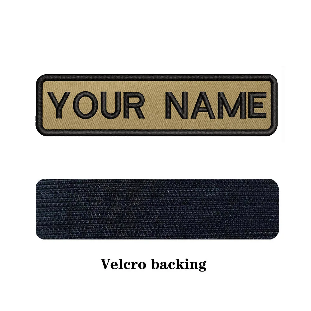 sewing and quilting supplies 10X2.5cm Khaki Brown Embroidery Custom Name Patch Stripes Badge Iron On Or Velcros Patches  for Clothing sewing supply shop