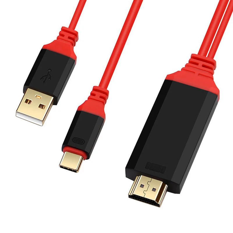 

30Hz 1.8m Type-C to HDMI Adapter Cables 4K Ultra HD Vedio Cable Adapter Connector For Samsung Galaxy Note 8 S8 LG G6 G5 V20