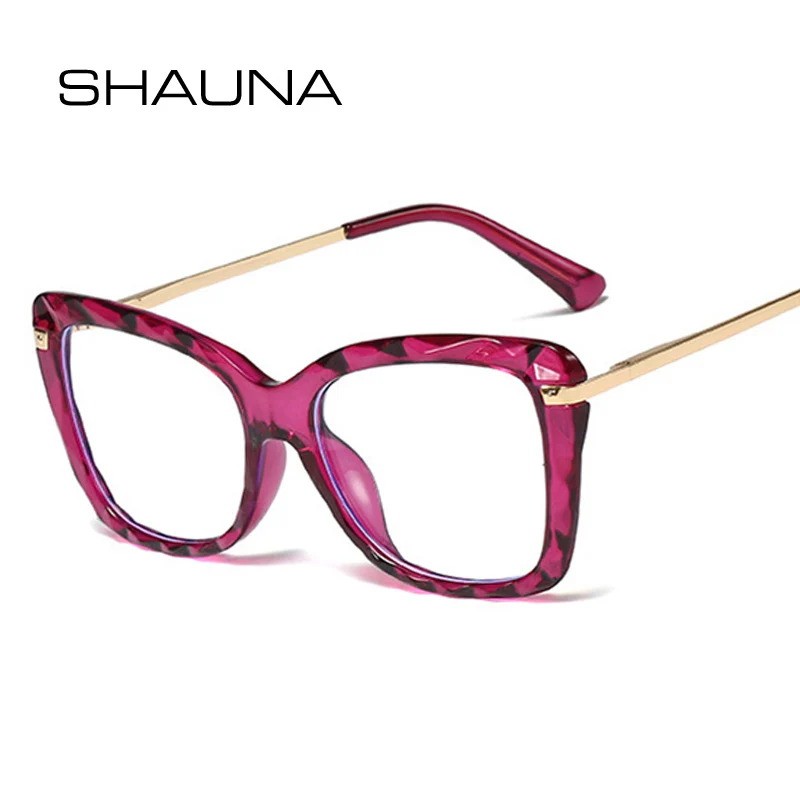 SHAUNA TR90 Весенняя шарнирная модная граненая оправа для очков Анти-синяя оправа для очков UV400