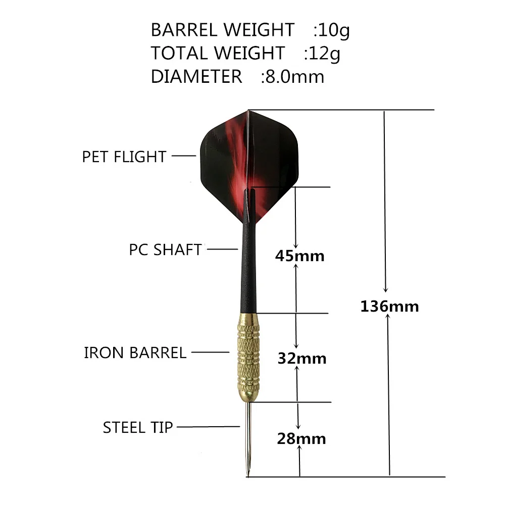 6 шт./лот 12 г вал ПК мини Дартс 13,6 см стальные наконечники жесткий дардос Bullseye мишень игра Дартс бар метание игрушка