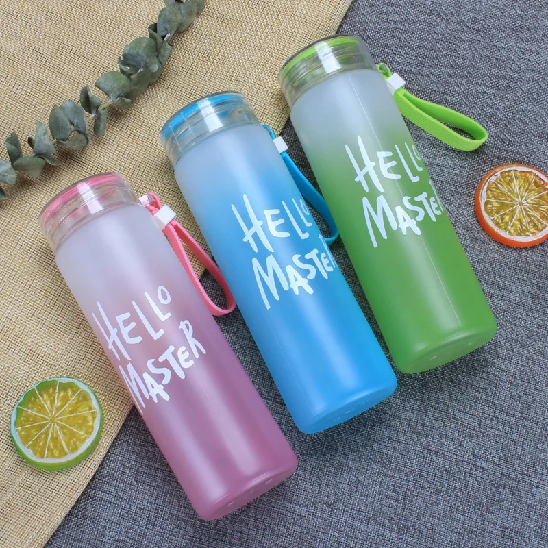 

New Creative Colorful Glass Bottle Portable Handy bottle cap Simple And Exquisite High Temperature Resistant glass Bottle