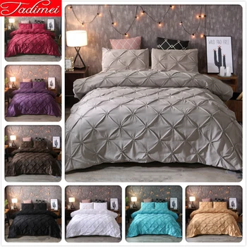 

Plain Pure Color Big Size Duvet Cover Set Quilt Comforter Pillow Case Adult Kids Child Bed Linens Single Full Double Queen King