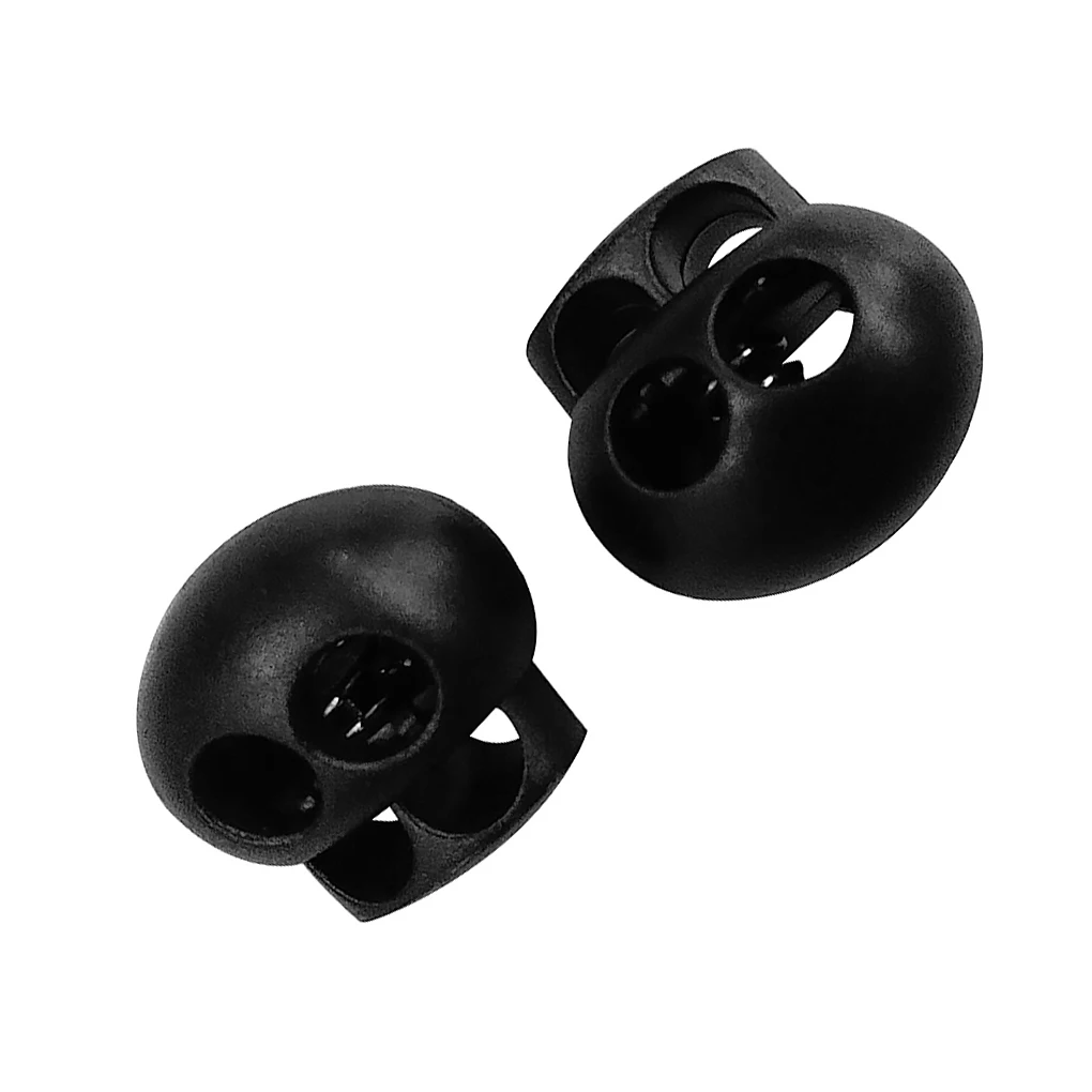 10pcs Plastic Cord Stopper detachable stopper cord lock stopper cord stopper cord lock cord end lock Dual Holes Clothes Pants DIY Crafting Toggle Clip Spring Clasp Rope Lock