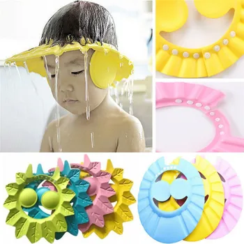 

Infant Kids Adjustable Bathing Shower Cap Hat Wash Cut Hair Block Wash Hair Shield