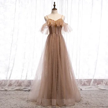 

Evening Dress Beach V-Neck Appliques Lace Simple Tulle Backless A-Line Wedding Dress Long Dress Graduation Plus Size