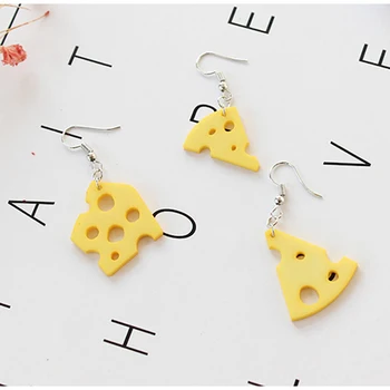 

Earring For Women Resin Drop Custom Made Cute Girls Eardrop Funny Cream Cheese Baguette Pie Gift Handmade