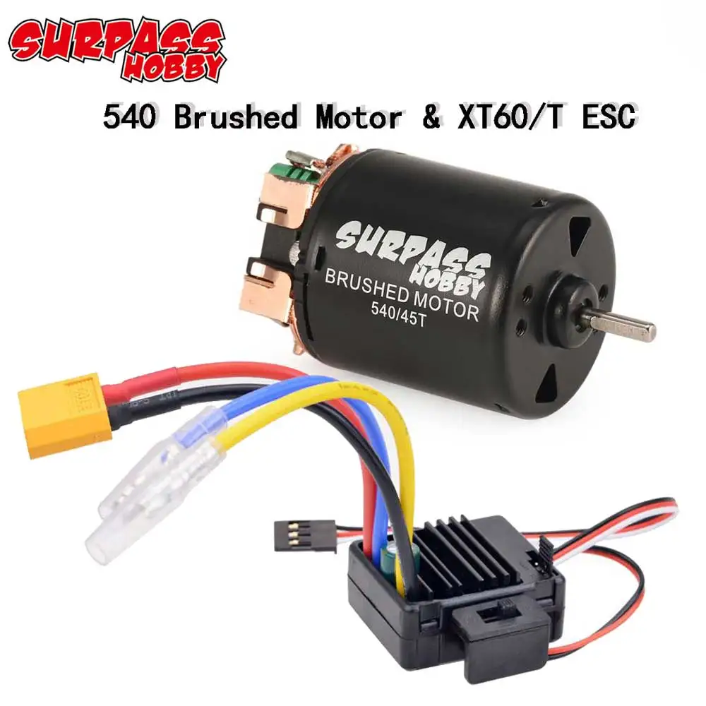 1:10 1:12 RC Parts 540 13T 17T 21T 27T 35T 45T 55T 80T Brushed Motor W/ WP-1060 60A T XT60 ESC for Car Rock Crawler Truck | Игрушки и