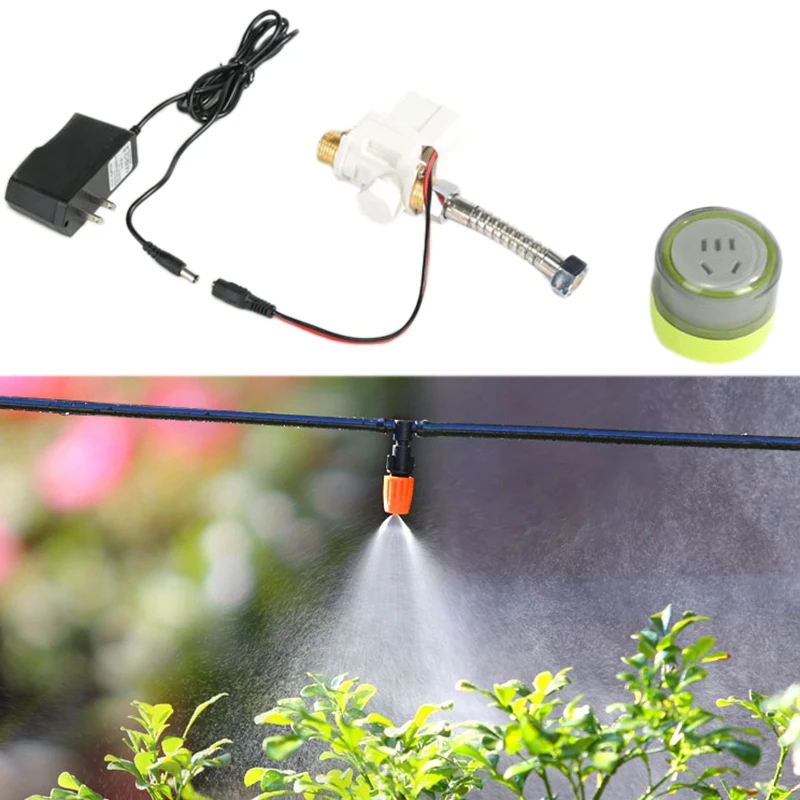 

Phone Wifi Control Drip Irrigation Garden Watering Timer US Smart Socket with Solenoid Valve,US Plug