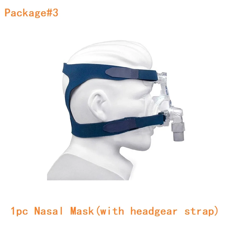 MOYEAH апноэ сна Cpap носовая маска с головным убором подушка силиконовый коврик для сипап apap BPAP машина против храпа лечение решение - Цвет: Package3