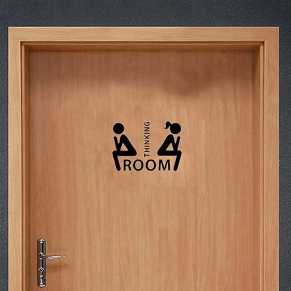 WC Toilet Entrance Sign Door Stickers For Public Place Home Decoration Creative Pattern Wall Decals Diy Funny Vinyl Mural Art | vinyl stickers,toilet stickers