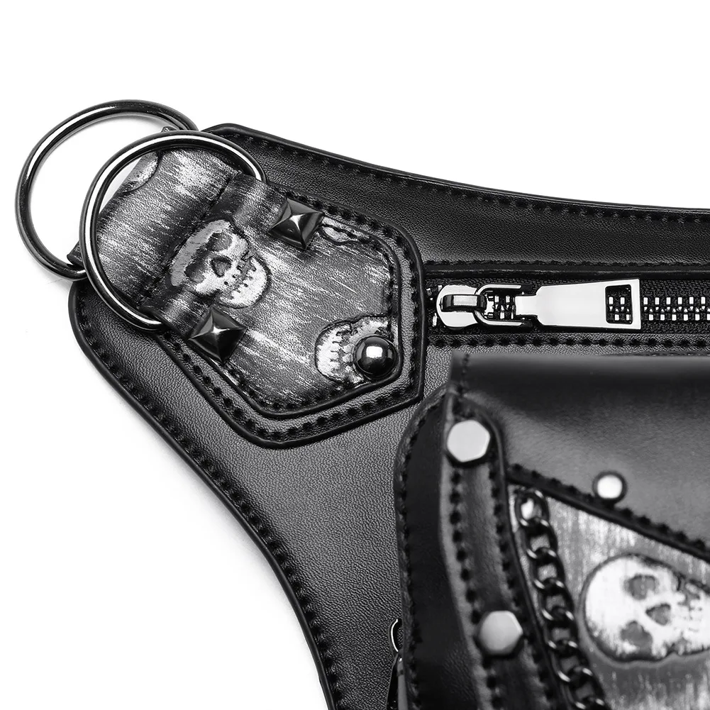 Punk Skull Rivet Waist Bag 17