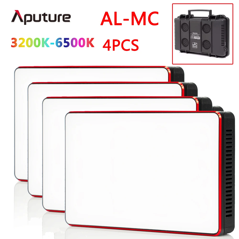 

4 pcs Aputure AL-MC Kit 3200K-6500K Portable LED mini RGB Light Video Photography Lighting AL MC