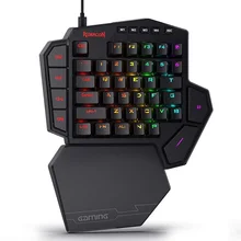 Redragon K585 DITI One-Handed RGB Mechanical Gaming Keyboard 42 Keys Blue Switch LED Left Hand Mini Keypad For Mobile Game gaming keyboard mini k109 one hand 38 keys operation mobile games external connection mechanical keyboard for computer laptops