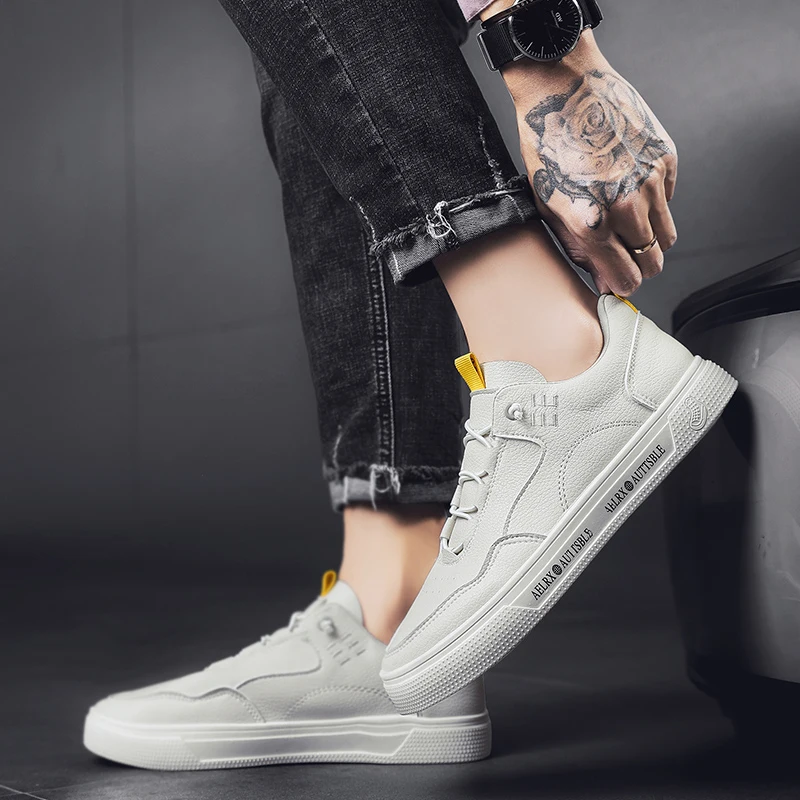 Fashionable men shoes leather hombre man sapato summer mens Sneakers