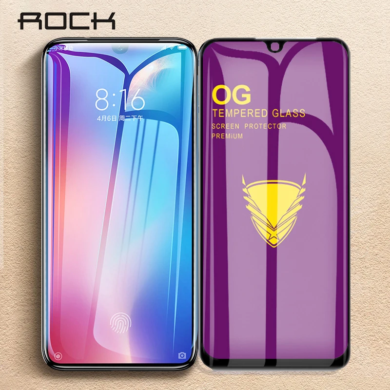 

Rock Protective Tempered Glass For Xiaomi Mi 9 9T Pro Screen Protector Full Glue Glass For Xiaomi Mi CC9 CC9e 9X A3 8 Lite Film