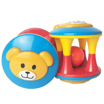 

Baby Rattles Cartoon Double Face Bear Bells Ball Rattle Early Educational Colorful Cute Hand Bell Infant Kids Educational Toys
