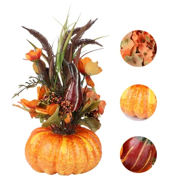 

1Pc Halloween Elegant Pumpkin Decorations Imitate Maple Leaf Decoration Orange
