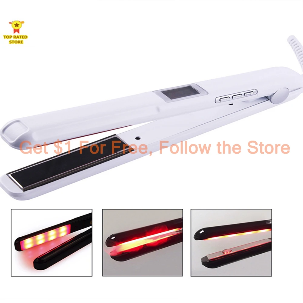 Professional Cold Flat Iron Hair Treatment Styler Therapy Conditioning Tool Recover the Damaged Hair Ultrasonic Infrared Irons