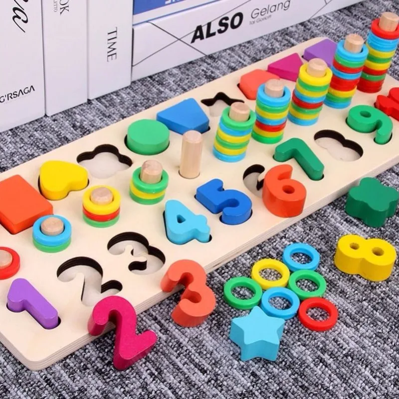 Brinquedos Educacionais Montessori De Madeira, Brinquedo Infantil,  Aprendizado Inicial Infantil, Jogo De Placa Colorido Para Presente Infantil  De 3 Anos - Brinquedos Matemáticos - AliExpress