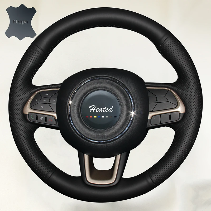 Genuine Leather Auto wheel steering cover for Jeep Compass 2017 Renegade 2016 car styling braid on the | Автомобили и мотоциклы