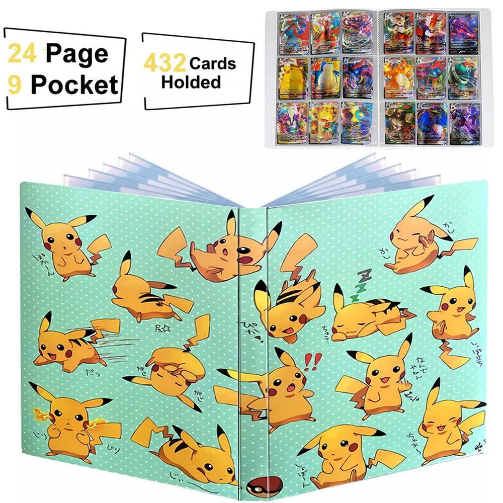 9 Pocket 432 Pokemon Card Album Collection Book Anime Playing Game Pikachu  Map Pokémon Binder Folder Holder List Kids Toys Gift - Game Collection Cards  - AliExpress
