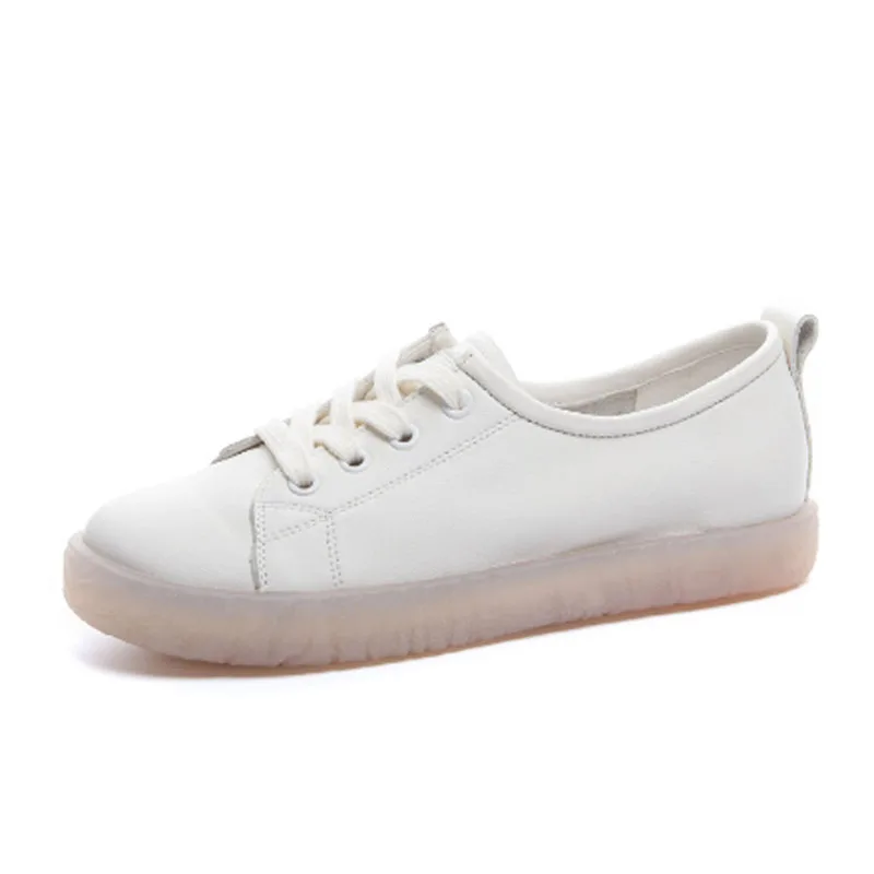 Women's small white shoes women's leather panel shoes women's flat soles ox tendon soft soles women's casual shoes leather shoes
