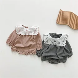 Infants Baby Autumn Bodysuits Plaid Pattern Cotton Rompers for Girls Kids New Arrivals Children Clothes