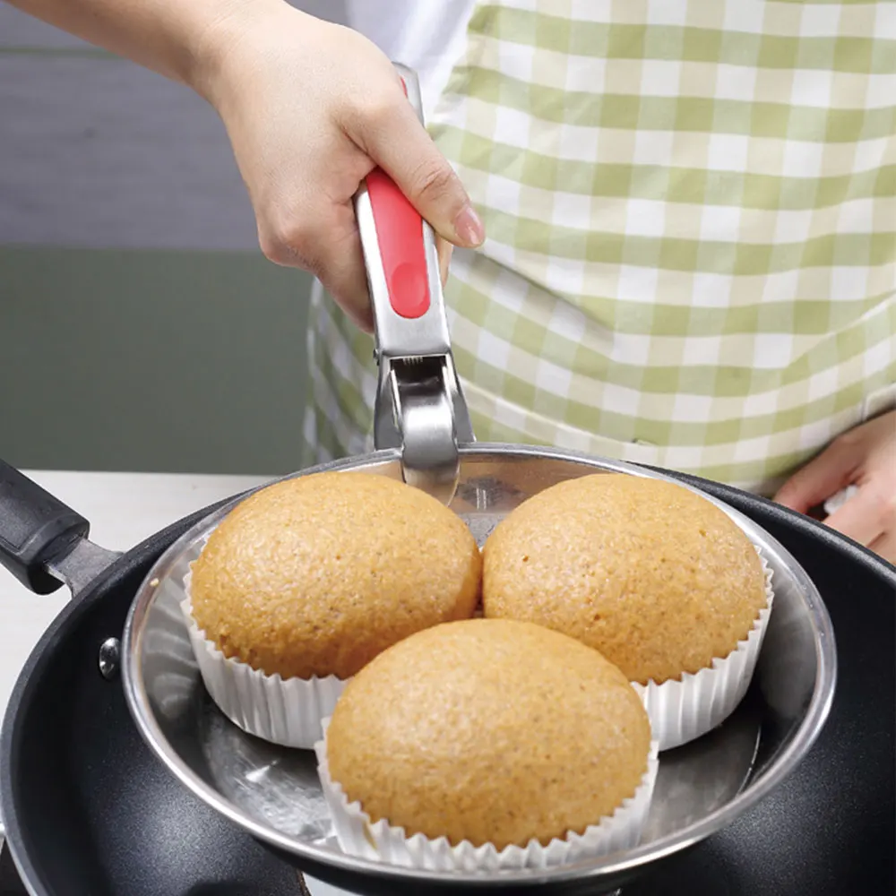 

1 Pcs 304 Stainless Steel Anti-hot Clip Stone Clip New Multi-function Silicone Anti-slip Handle Dish To Take The Bowl Clip