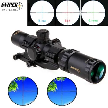 

SNIPER NT1-4×28GL Hunting Riflescopes Adjustable Red Hunting Light Tactical Scope Reticle Optical Rifle Scope Fast Focus