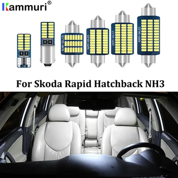 

KAMMURI 10Pcs No Error Canbus White LED Car Interior Map amp Light Package Kit For Skoda Rapid Hatchback NH3 (2012+)