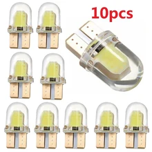 10Pcs Auto Breedte Licht T10 Deur Licht Wit Siliconen Shell 3W Cob Led Verlichting