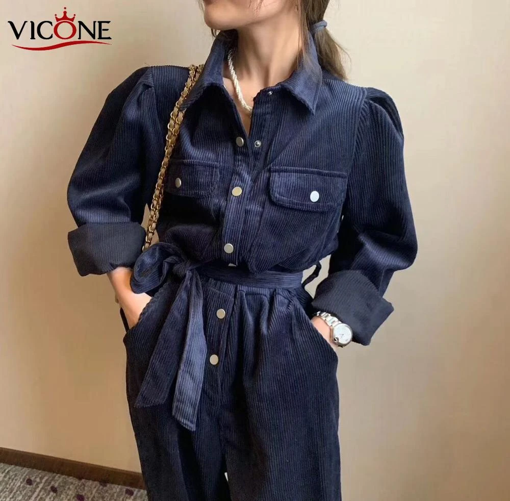 blue corduroy jumpsuit