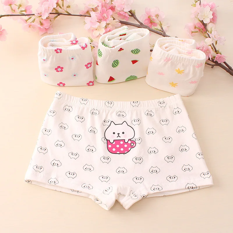 random color 6pcs 6 шт., трусики для девочек детское хлопковое нижнее белье милые шорты с принтом для детей мягкие удобные трусики одежда для девочек - Цвет: random color 6pcs