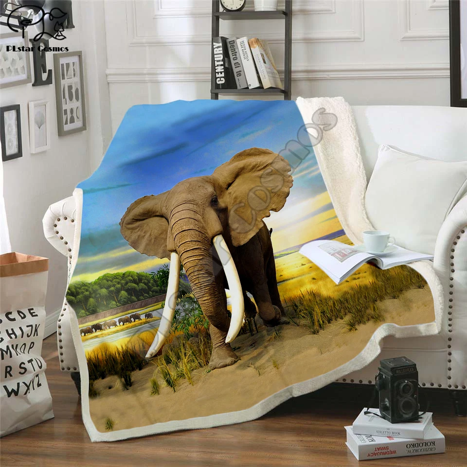 

Fashion Bedding Outlet 3D Elephant Blanket Sherpa Blanket Plush Velvet Warm Sheet Cartoon Office Nap Blanket Style-001