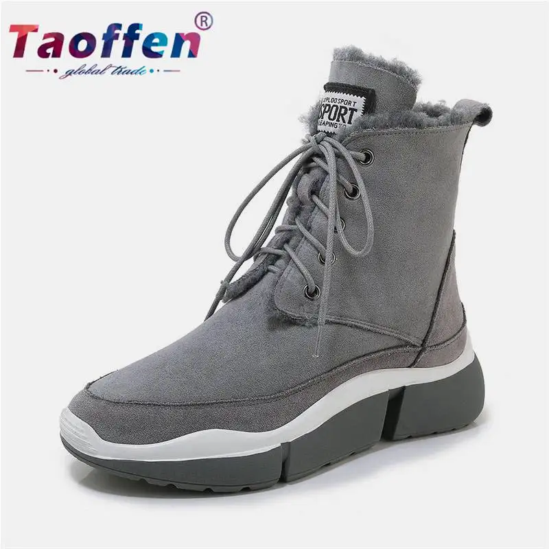 Taoffen/кроссовки из натуральной кожи; зимние ботинки; прогулочная обувь; женская зимняя обувь; уличные кроссовки; обувь; Размеры 35-39