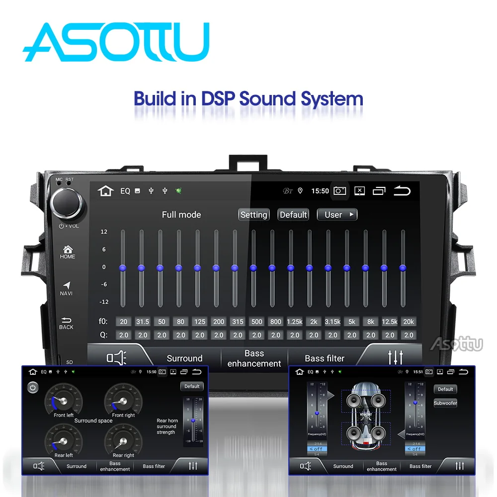 Cheap Asottu CLKLL9060 android 9.0 PX30  car dvd gps navigation for Toyota corolla 2007 2008 2009 2010 2011 car dvd radio gps stereo 2