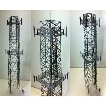 1:87 HO Scale Model Train Railway Communication Tower Sand Table Miniatures Landscape