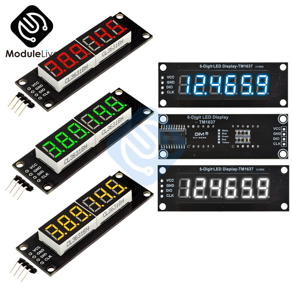 0.36" inch 7-Segment 4Digit LED Display TM1637 Clock Digital Tube Module 5 Color 0.36" inch 7-Segment 4Digit LED Display TM1637 Clock Digital Tube Module 5 Color