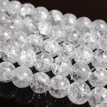 

Natural Round Crystal Crack Quartz Gemstone Loose Beads 6mm 8mm 10mm 12mm For Necklace Bracelet DIY Jewelry Making