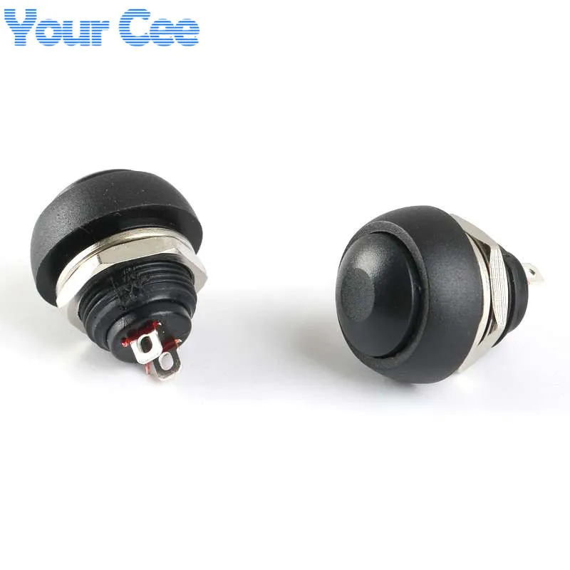 RedGreenWhiteBlackBlueYellowOrange ON-OFF 12mm Waterproof Momentary Push button Mini Switch Reset Non-locking PBS-33B (7)