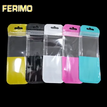 

Wholesale 1500Pcs Colorful Resealable ziplock Bag Hang Hole Electronic Accessories Storage Bag Clear Window Package Bag 4 Sizes