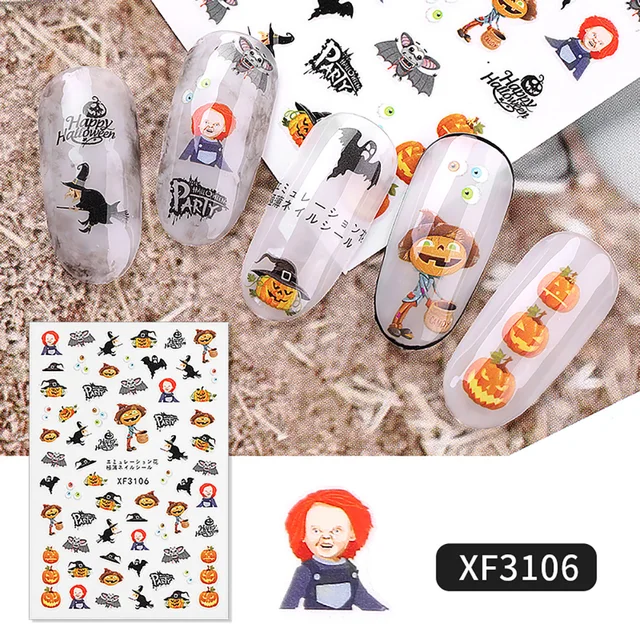 1 Pcs Halloween Nail Sticker Water Self Adhesive Nail Art Tattoo Big Lips Palms Decals For Diy Decor Wraps Decoration 2019 Tslm1 Stickers Decals Aliexpress