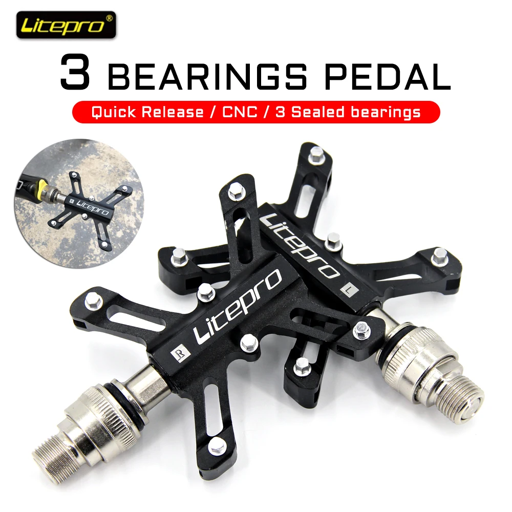 

Litepro Bicycle Pedals MTB Bike Pedal Ultralight CNC Quick Release Anti-slip Cycling 3 Sealed Bearings Pedals MTB Accessories